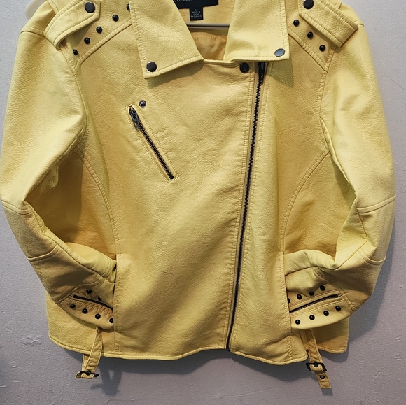 COLLEEN LOPEZ Purple Faux Leather Moto Jacket - Picture 7 of 14